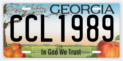 GA license plate CCL1989