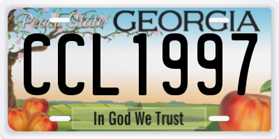 GA license plate CCL1997