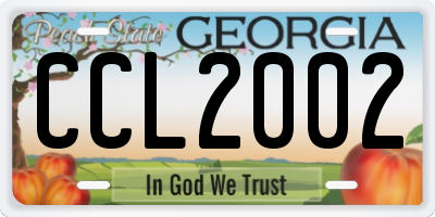 GA license plate CCL2002