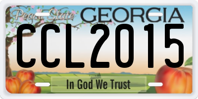 GA license plate CCL2015