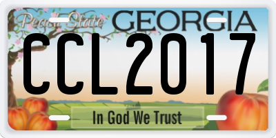 GA license plate CCL2017
