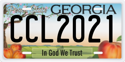 GA license plate CCL2021