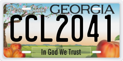 GA license plate CCL2041