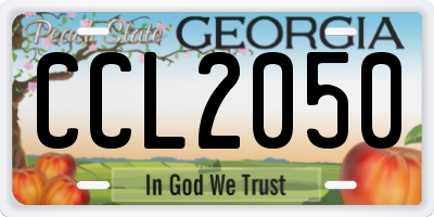 GA license plate CCL2050