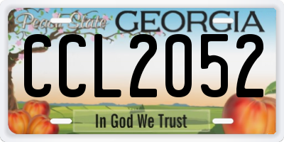 GA license plate CCL2052