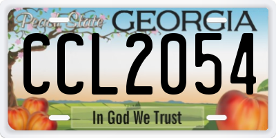 GA license plate CCL2054