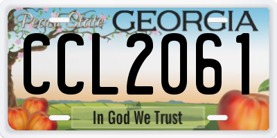 GA license plate CCL2061