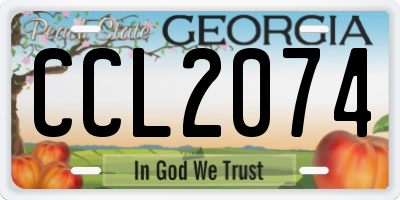 GA license plate CCL2074