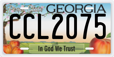 GA license plate CCL2075