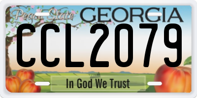 GA license plate CCL2079