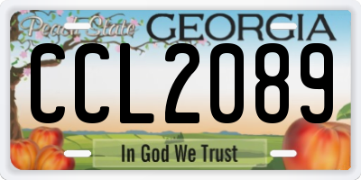 GA license plate CCL2089