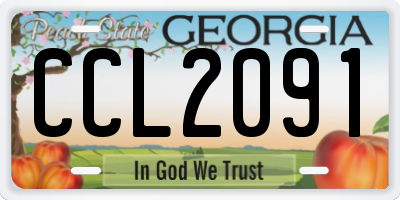GA license plate CCL2091