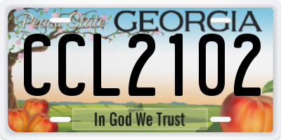 GA license plate CCL2102