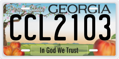 GA license plate CCL2103