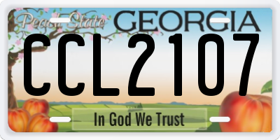 GA license plate CCL2107