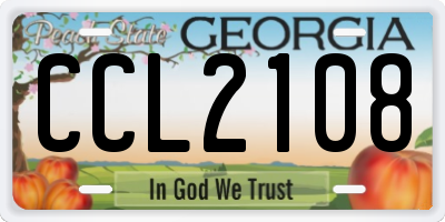 GA license plate CCL2108