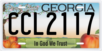 GA license plate CCL2117