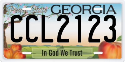 GA license plate CCL2123