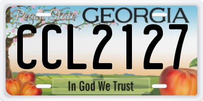 GA license plate CCL2127