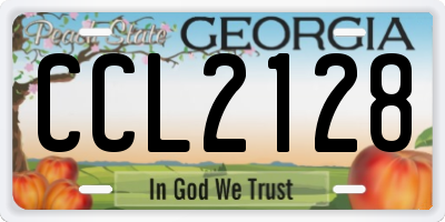 GA license plate CCL2128