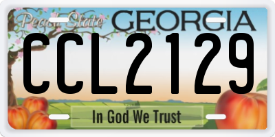 GA license plate CCL2129