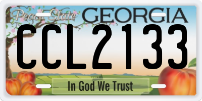 GA license plate CCL2133