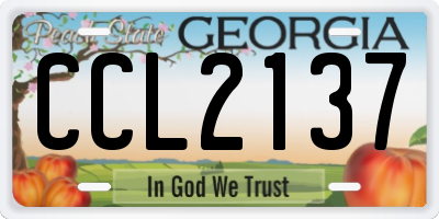 GA license plate CCL2137