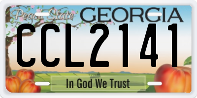 GA license plate CCL2141