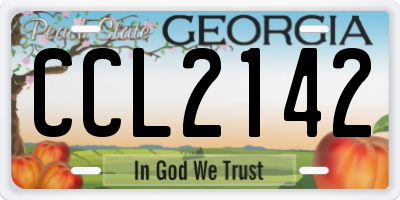 GA license plate CCL2142