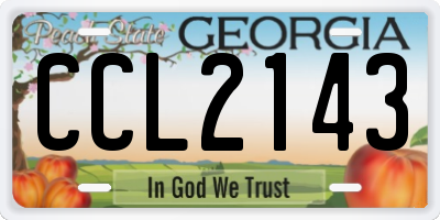 GA license plate CCL2143
