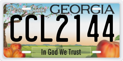 GA license plate CCL2144