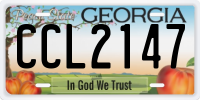 GA license plate CCL2147