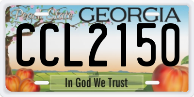 GA license plate CCL2150