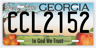 GA license plate CCL2152