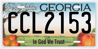 GA license plate CCL2153