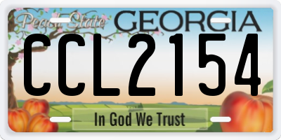 GA license plate CCL2154
