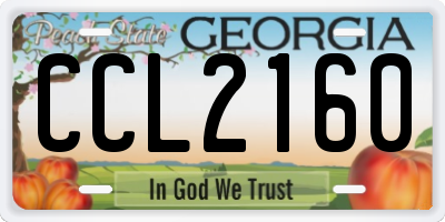 GA license plate CCL2160