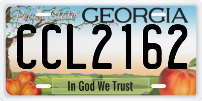 GA license plate CCL2162