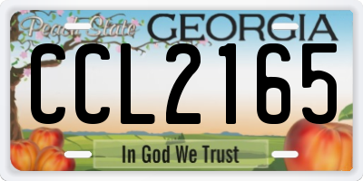 GA license plate CCL2165