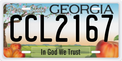 GA license plate CCL2167