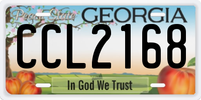 GA license plate CCL2168