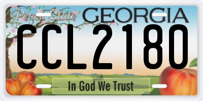GA license plate CCL2180
