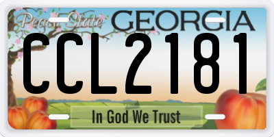 GA license plate CCL2181