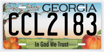 GA license plate CCL2183