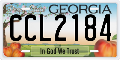GA license plate CCL2184