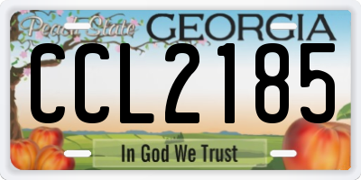 GA license plate CCL2185