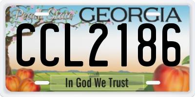 GA license plate CCL2186