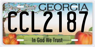 GA license plate CCL2187