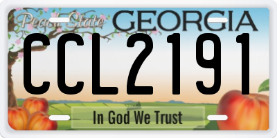 GA license plate CCL2191
