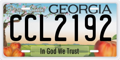 GA license plate CCL2192